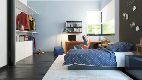 home project Zx63 A – interior arrangement, Piętrowy, nowoczesny dom z płaskim dachem i z garażem jednostanowiskowym.