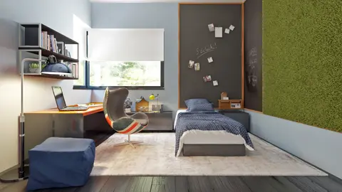 home project Zx63 A – interior arrangement, Piętrowy, nowoczesny dom z płaskim dachem i z garażem jednostanowiskowym.