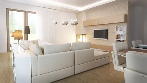 gotowy projekt domu Z301 – aranżacja wnętrz, Parterowy dom z garażem na 2 auta, wygodnymi sypialniami i dużym tarasem