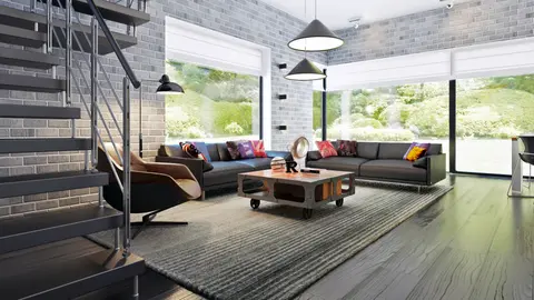home project Zx63 B – interior arrangement, Nowoczesny dom z dachem kopertowym