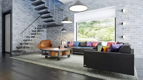 home project Zx63 B – interior arrangement, Nowoczesny dom z dachem kopertowym
