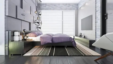 home project Zx63 B – interior arrangement, Nowoczesny dom z dachem kopertowym