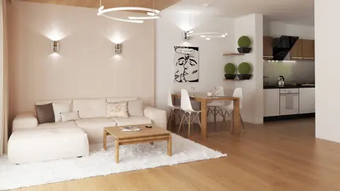 gotowy projekt domu Z8 – aranżacja wnętrz, Projekt domu parterowego z trzema sypialniami  i dużym salonem.