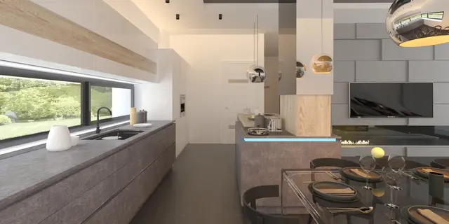 gotowy projekt domu Zx56 – aranżacja wnętrz, Parterowy dom o prostym wyróżniającym się kształcie.