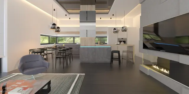 gotowy projekt domu Zx56 – aranżacja wnętrz, Parterowy dom o prostym wyróżniającym się kształcie.