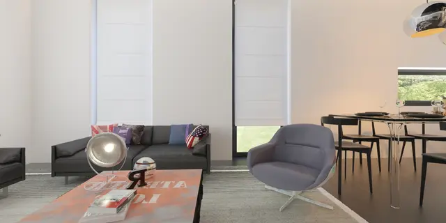 gotowy projekt domu Zx56 – aranżacja wnętrz, Parterowy dom o prostym wyróżniającym się kształcie.