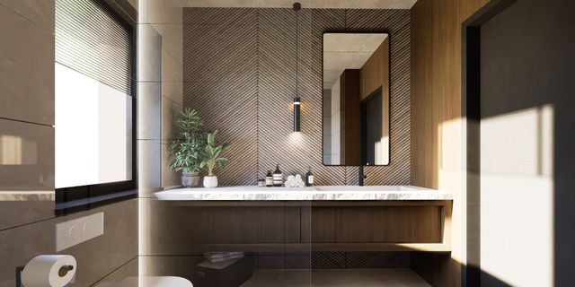 gotowy projekt domu Zx63 B + – aranżacja wnętrz, Nowoczesny dom piętrowy z dachem kopertowym i wjazdem od południa.