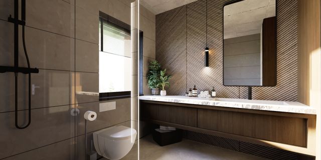 gotowy projekt domu Zx63 B + – aranżacja wnętrz, Nowoczesny dom piętrowy z dachem kopertowym i wjazdem od południa.