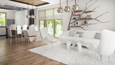 home project Z67 A – interior arrangement, Parterowy dom z pięcioma pokojami