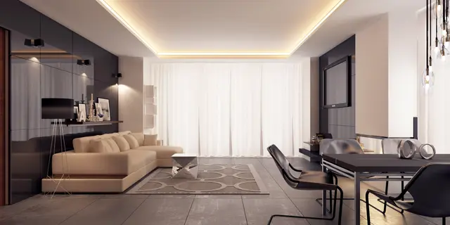 gotowy projekt domu Z320 – aranżacja wnętrz, Dom z poddaszem użytkowym oraz garażem dwustanowiskowym , dach dwuspadowy 