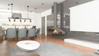 gotowy projekt domu Zx185 – aranżacja wnętrz, Dom parterowy, nowoczesny z 4 sypialniami i garażem jednostanowiskowym