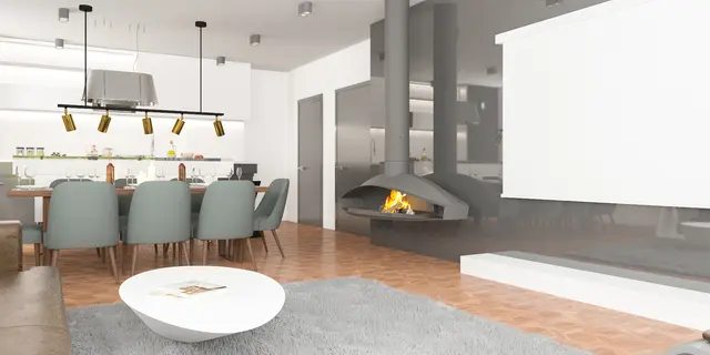 gotowy projekt domu Zx185 – aranżacja wnętrz, Dom parterowy, nowoczesny z 4 sypialniami i garażem jednostanowiskowym