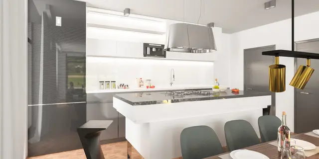 gotowy projekt domu Zx185 – aranżacja wnętrz, Dom parterowy, nowoczesny z 4 sypialniami i garażem jednostanowiskowym