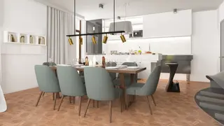 gotowy projekt domu Zx185 – aranżacja wnętrz, Dom parterowy, nowoczesny z 4 sypialniami i garażem jednostanowiskowym