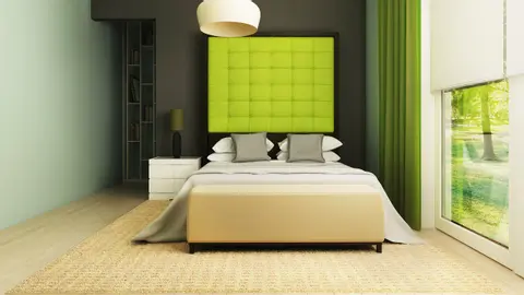 home project Zx128 – interior arrangement, Dom atrialny, z garażem dwustanowiskowym, 4 sypialniami i dużymi przeszkleniami.
