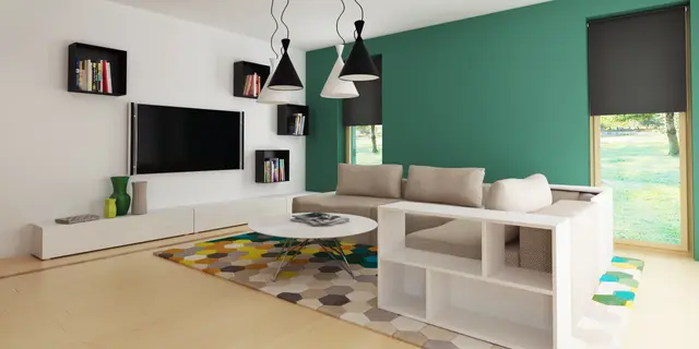 gotowy projekt domu Z329 – aranżacja wnętrz, Parterowy dom na wąską działkę < 16 m o powierzchni użytkowej ok. 84 m2