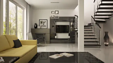 gotowy projekt domu Z119 eko – aranżacja wnętrz, Łatwy w budowie dom z poddaszem, przestronną częścią dzienną i garażem.