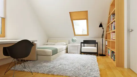 home project Z34 D – interior arrangement, Projekt domu na małą działkę, w technologii drewnianej.