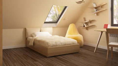 home project Z99 D – interior arrangement, Mały, funkcjonalny dom z pokojem na parterze oraz kuchnią i wykuszem od ogrodu.