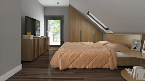 home project Z99 D – interior arrangement, Mały, funkcjonalny dom z pokojem na parterze oraz kuchnią i wykuszem od ogrodu.