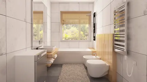 gotowy projekt domu Z340 – aranżacja wnętrz, Parterowy dom z werandą oraz garażem w stylu amerykańskim 