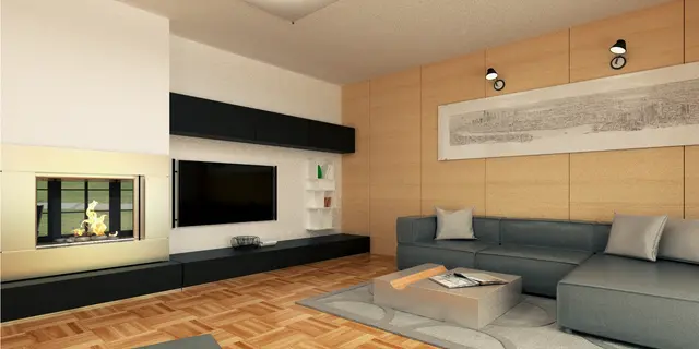 gotowy projekt domu Z348 – aranżacja wnętrz, Parterowy dom na wąską działkę z kopertowym dachem i 3 przestronnymi sypialniami