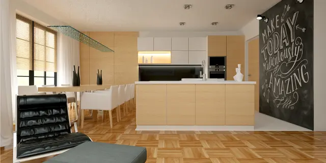 gotowy projekt domu Z348 – aranżacja wnętrz, Parterowy dom na wąską działkę z kopertowym dachem i 3 przestronnymi sypialniami