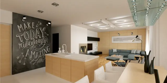 gotowy projekt domu Z348 – aranżacja wnętrz, Parterowy dom na wąską działkę z kopertowym dachem i 3 przestronnymi sypialniami