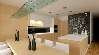 home project Z348 – interior arrangement, Parterowy dom na wąską działkę z kopertowym dachem i 3 przestronnymi sypialniami