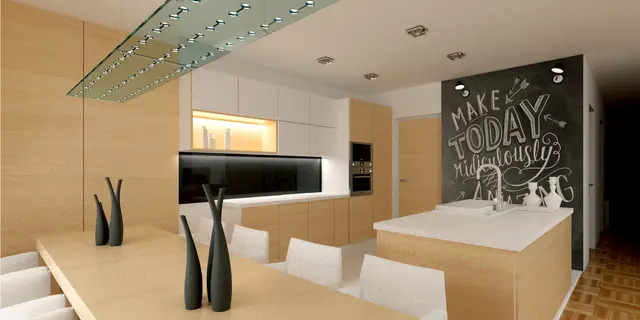 gotowy projekt domu Z348 – aranżacja wnętrz, Parterowy dom na wąską działkę z kopertowym dachem i 3 przestronnymi sypialniami