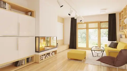 home project Z200 D – interior arrangement, Komfortowy i przestronny dom parterowy z garażem dwustanowiskowym od frontu.