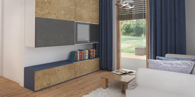 gotowy projekt domu Z410 D – aranżacja wnętrz, Projekt domu jednorodzinnego z zadaszonym tarasem.