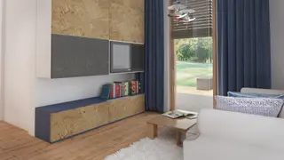 gotowy projekt domu Z410 D – aranżacja wnętrz, Projekt domu jednorodzinnego z zadaszonym tarasem.