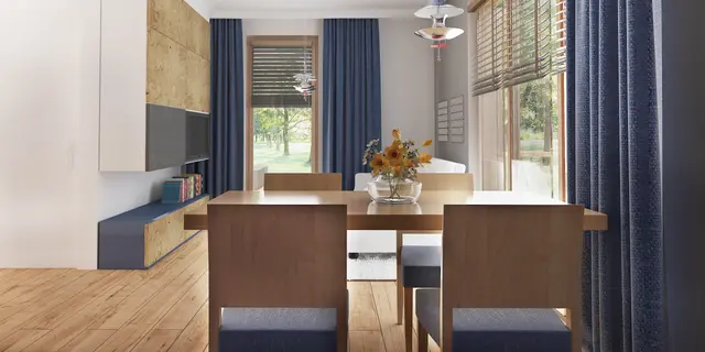 gotowy projekt domu Z410 D – aranżacja wnętrz, Projekt domu jednorodzinnego z zadaszonym tarasem.