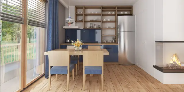 gotowy projekt domu Z410 D – aranżacja wnętrz, Projekt domu jednorodzinnego z zadaszonym tarasem.