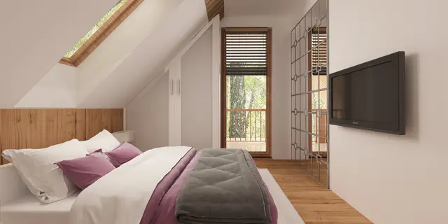 gotowy projekt domu Z410 D – aranżacja wnętrz, Projekt domu jednorodzinnego z zadaszonym tarasem.