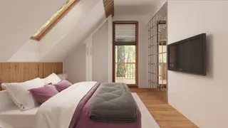 gotowy projekt domu Z410 D – aranżacja wnętrz, Projekt domu jednorodzinnego z zadaszonym tarasem.