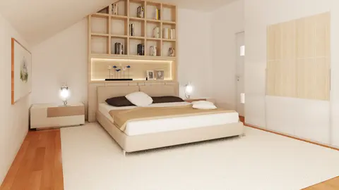 gotowy projekt domu Zb4 D – aranżacja wnętrz, Projekt do zabudowy bliźniaczej lub szeregowej z garażem. Funkcjonalny i tani w 