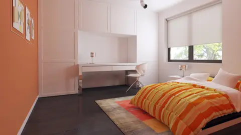 gotowy projekt domu Z203 D – aranżacja wnętrz, Parterowy dom z dużym garażem od frontu na dwa samochody. Obszerny taras