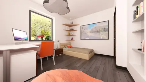 home project Z241 D – interior arrangement, Dom parterowy z dachem dwuspadowym. Tani w budowie i eksploatacji.