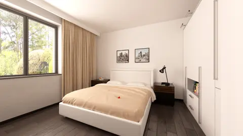 home project Z241 D – interior arrangement, Dom parterowy z dachem dwuspadowym. Tani w budowie i eksploatacji.