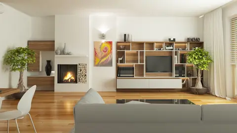 home project Z182 D – interior arrangement, Parterowy dom z dużym bocznym garażem na 2 auta, we współczesnym stylu. 