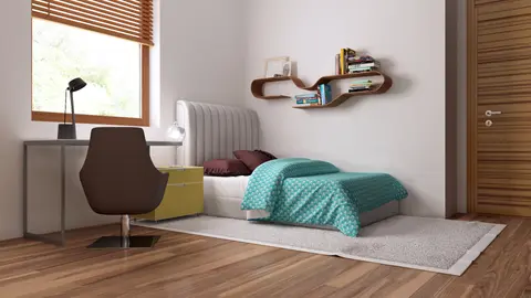home project Z64 D – interior arrangement, Mały parterowy dom z funkcjonalnym układem pomieszczeń i zadaszonym tarasem.