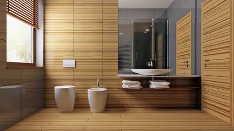home project Z64 D – interior arrangement, Mały parterowy dom z funkcjonalnym układem pomieszczeń i zadaszonym tarasem.