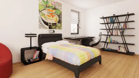 home project Z209 D – interior arrangement, Parterowy dom z obszernym salonem i dużym pom.gospodarczym dostępnym z ogrodu.