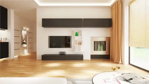 home project Z98 D – interior arrangement, Parterowy dom tani w budowie z dużym P.G oraz z opcją zagospodarowania poddasza.