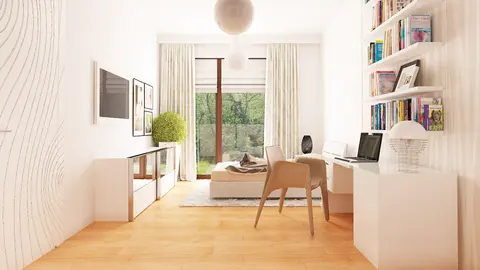 gotowy projekt domu Z281 D – aranżacja wnętrz, Parterowy dom z dwustanowiskowym garażem oraz dużym PG z opcją na paliwo stałe