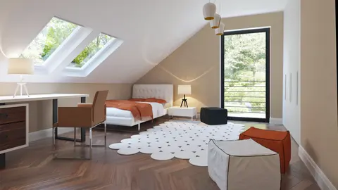 home project Z240 D – interior arrangement, Wygodny dom z poddaszem użytkowym i dużym zapleczem gospodarczym.