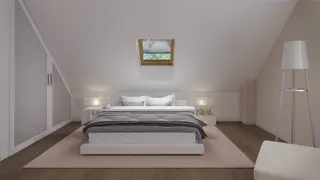 home project Z113 D – interior arrangement, Projekt wygodnego domu z poddaszem, salonem od frontu i kuchnią od ogrodu.