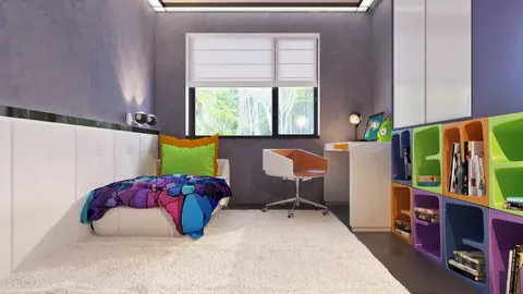 home project Z273 D – interior arrangement, Kompaktowy dom parterowy z trzema sypialniami przykryty dachem kopertowym.